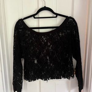 Y2K Delia’s Cropped Lace Top